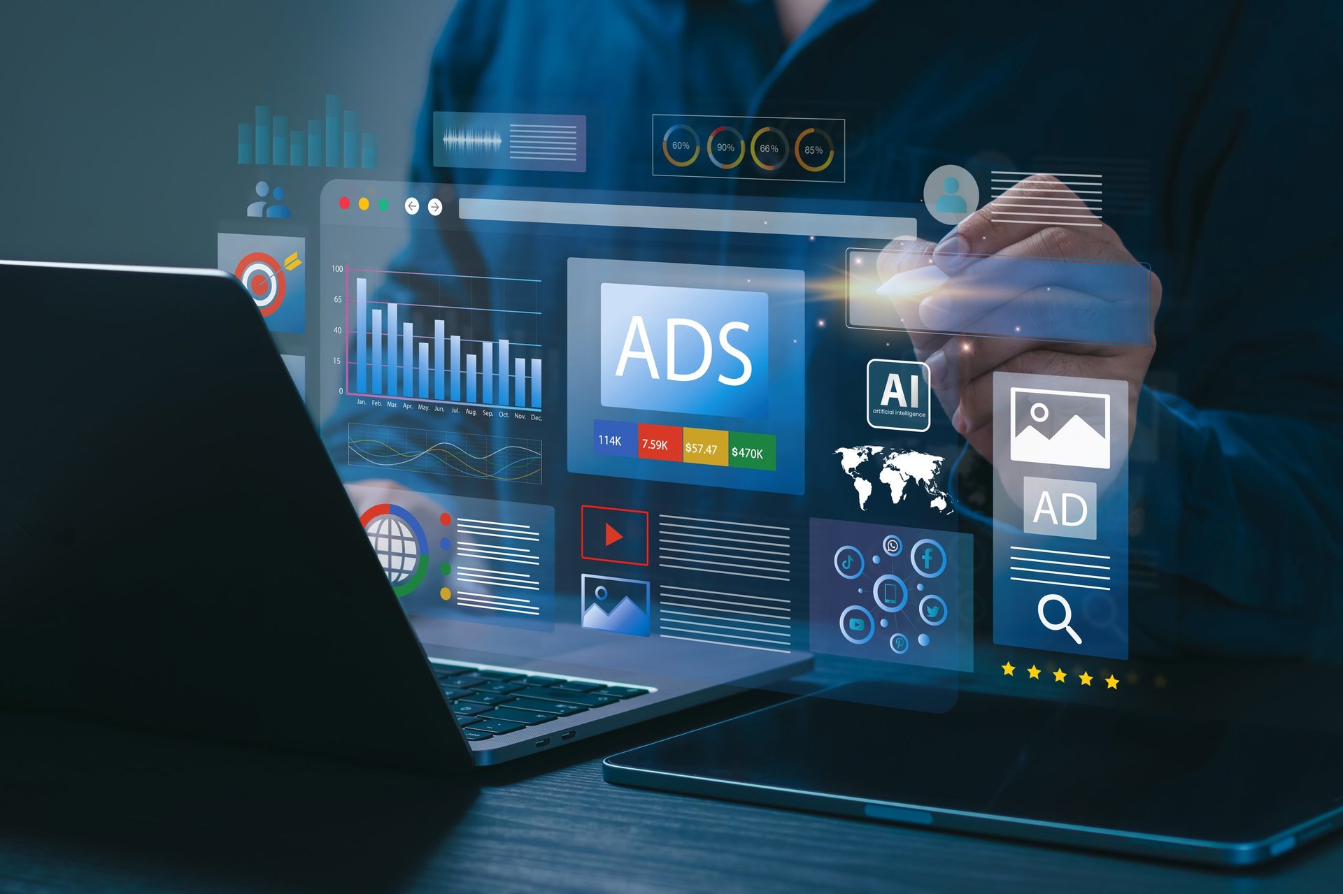 Digital marketing commerce online sale concept